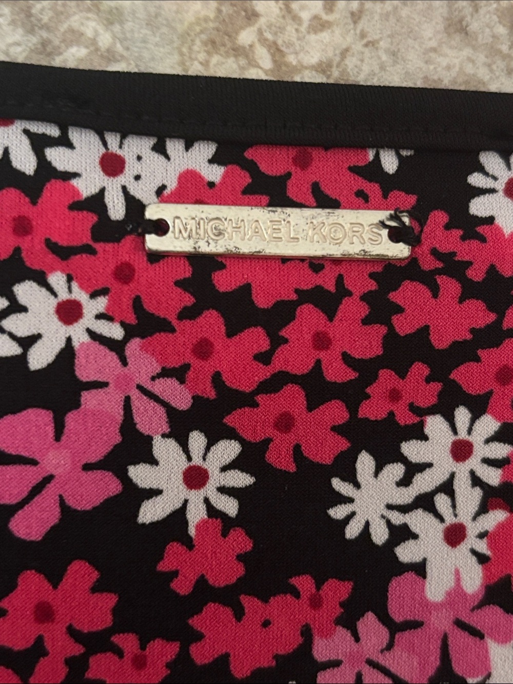 Michael Kors Pink and Black Floral Long Sleeve Tee - Picture 4 of 7